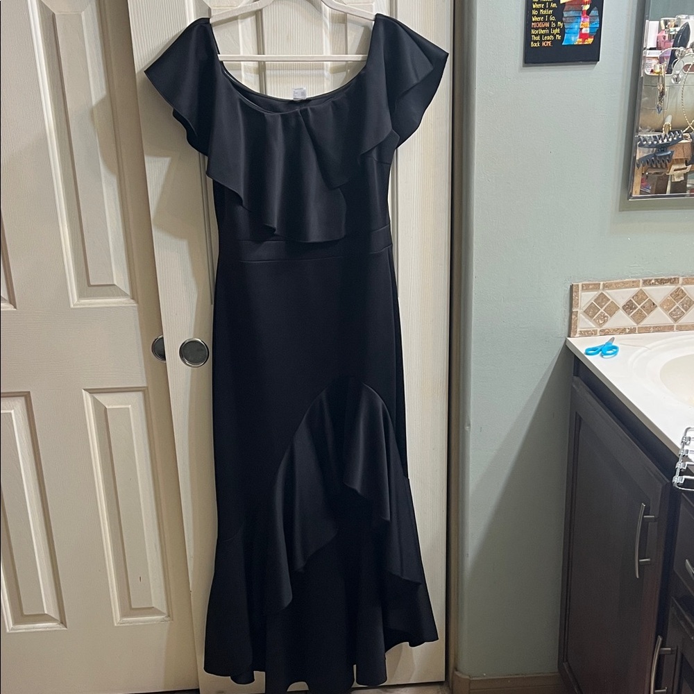 Elegant Black Ruffle Dress